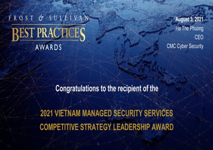 CMC Cyber Security nhận giải thưởng Frost & Sullivan về dịch vụ quản lý an ninh mạng