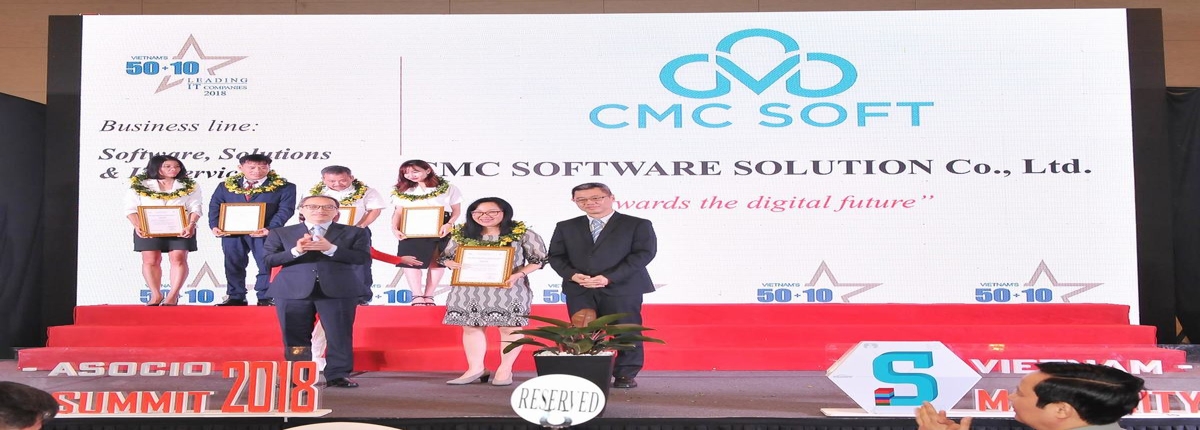CMC SOFT được vinh danh trong TOP 50 Doanh nghiệp CNTT hàng đầu Việt Nam 2018